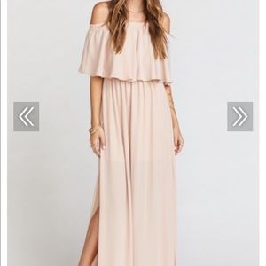 MUMU HACIENDA MAXI DRESS - DUSTY BLUSH CRISP